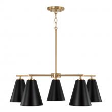 Austin Allen & Co - CA AA1040RK - 28"W x 8.25"H 5-Light Chandelier in Matte Brass and Black