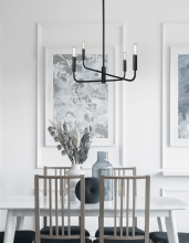 Dainolite CNA-244C-MB - 4 Light Incandescent Chandelier Matte Black