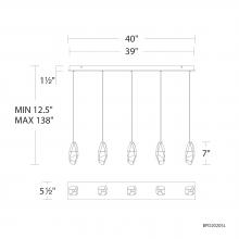 Schonbek Beyond BPD20205LO-PN - Martini 5 Light 120-277V Multi-Light Pendant (Linear Canopy) in Polished Nickel with Clear Optic C