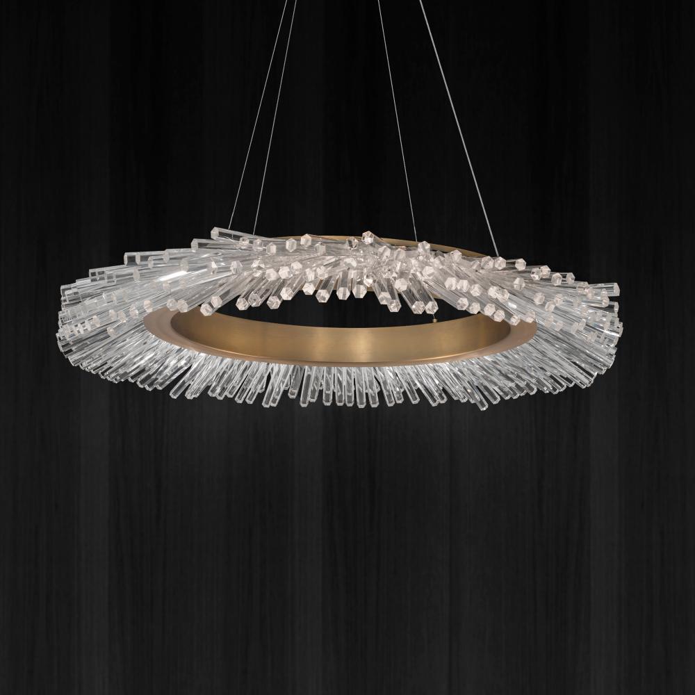 Benediction 37IN LED 3000K/3500K/4000K 120V-277V Pendant in Black with Clear Optic Crystal