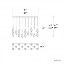 Schonbek Beyond BPD21214L-BK - Hibiscus 14 Light 120-277V Multi-Light Pendant (Linear Canopy) in Black with Clear Optic Crystal