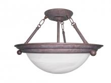 AFX Lighting, Inc. (Canada) HS6213RBSCT - Two Light Oil Rubbed Bronze White Swirl Glass Bowl Semi-Flush Mount