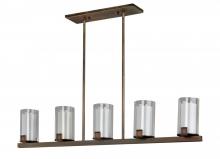 AFX Lighting, Inc. (Canada) NLP520RBSCTD - Five Light Oil Rubbed Bronze Frosted White Glass Candle Island Light