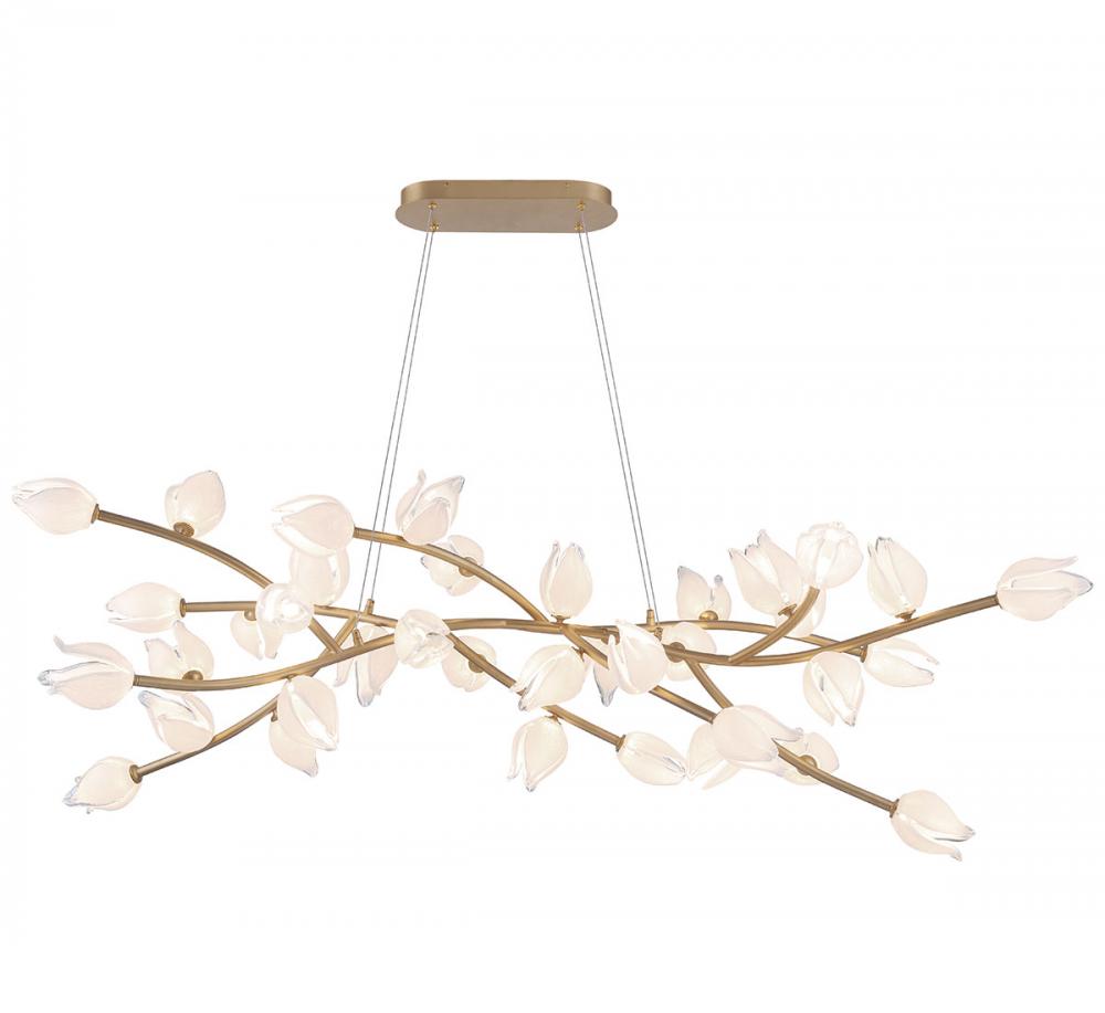 Belluno, 37 Light Oval LED Chandelier, Champagne gold