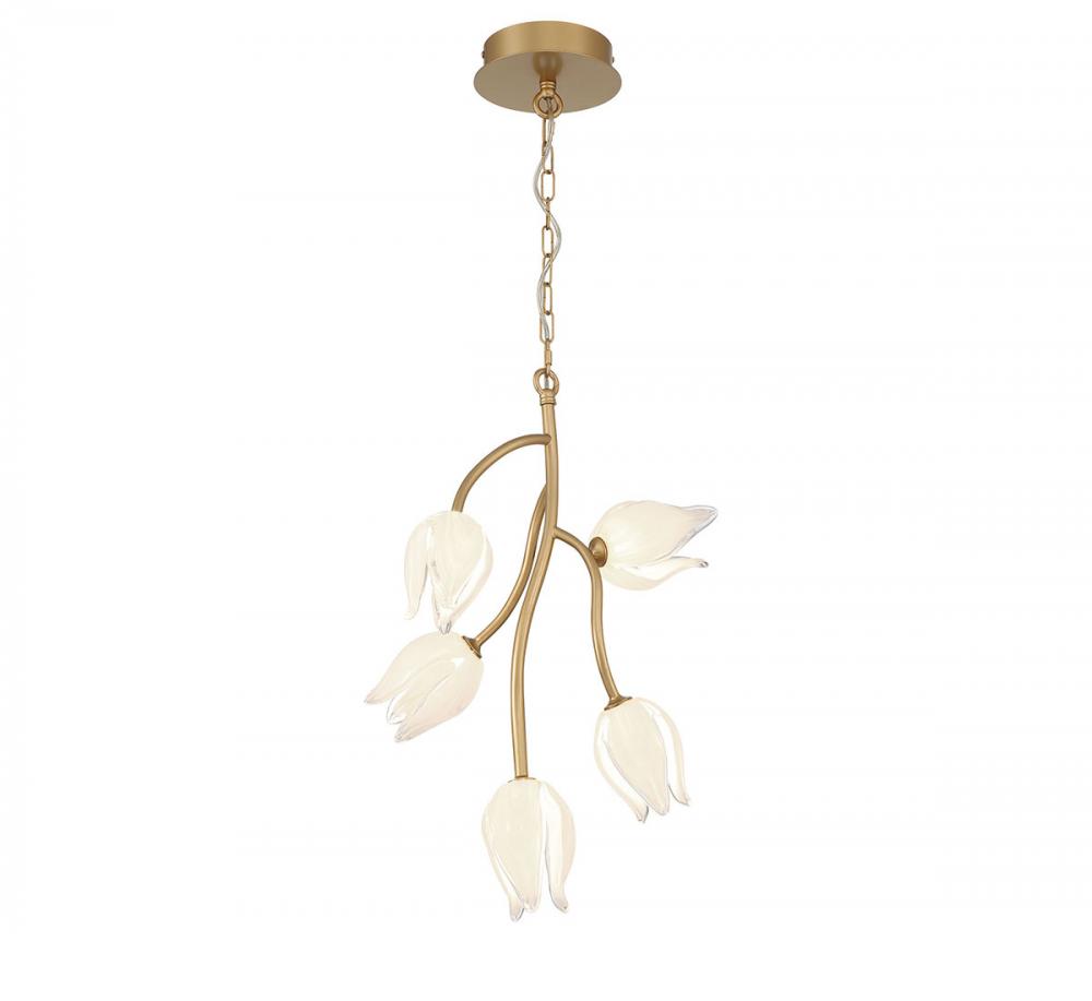 Belluno, 5 Light LED Pendant, Champagne Gold