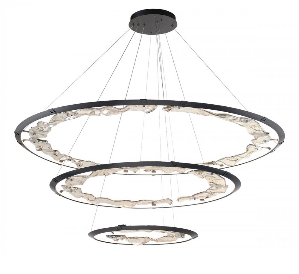 Nettuno,3 Tier LED Chandelier, 
Painted Brushed Grey