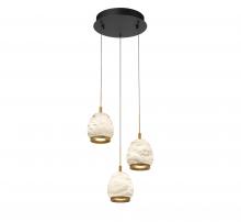 Lib & Co. US 12136-02 - Lucidata, 3 Light Round LED Pendant, Matte Black