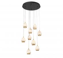 Lib & Co. US 12137-02 - Lucidata, 9 Light Round LED Chandelier, Matte Black