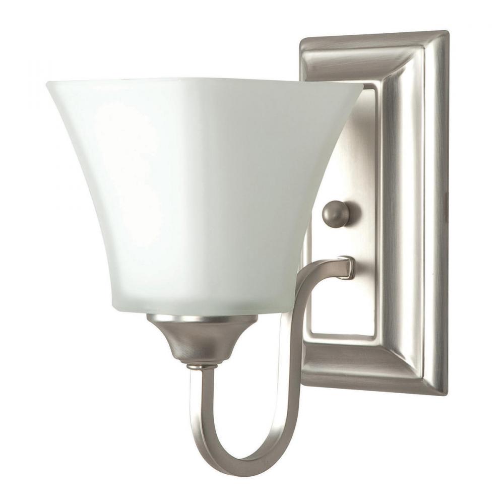 1lt-100w MB Sconce Frstd Square Mlk Gls