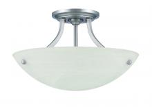 URBAN33 F14082-53 - 15-1/2in 2 Light Alton Semi-flush Mount Alabaster Gls Sn