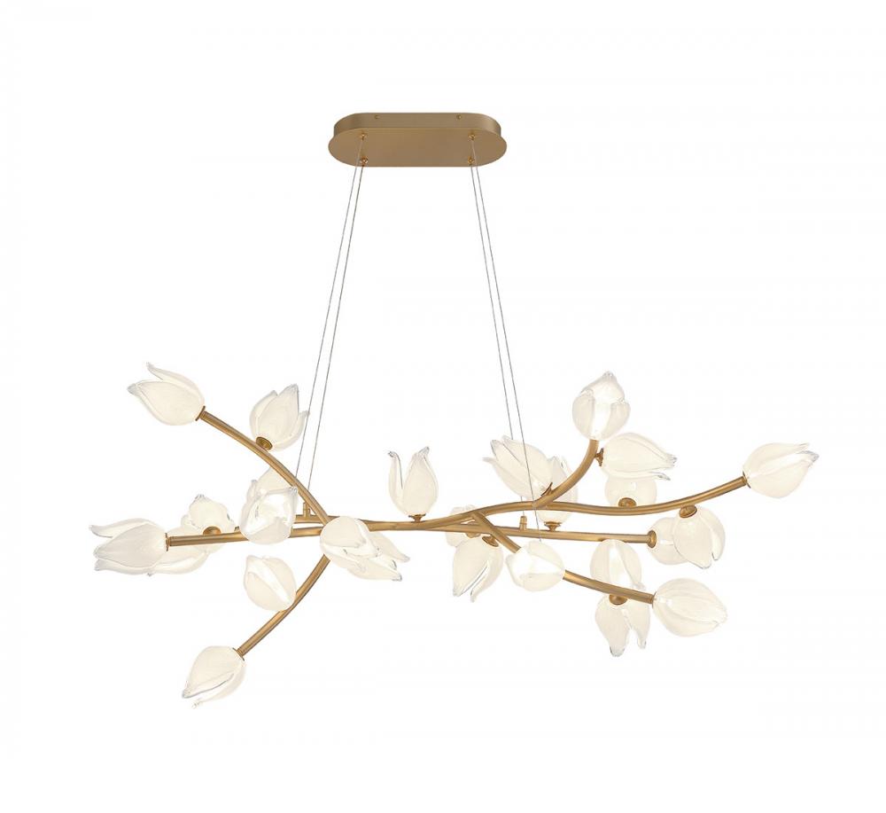 Belluno, 26 Light Oval LED Chandelier, Champagne gold