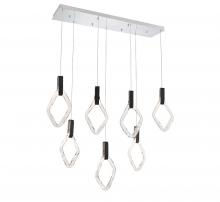 Lib & Co. CA 10105-01 - Catania, 7 Light Rectangular LED Chandelier, Chrome