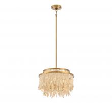 Lib & Co. CA 10180-025 - Molfetta, 3 Light Convertible Flushmount / Pendant, Antique Brass with Cream Beads