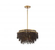 Lib & Co. CA 10181-026 - Molfetta, 5 Light Chandelier, Antique Brass with Black Beads