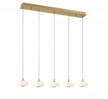 Lib & Co. CA 10199-030 - Adelfia, 5 Light Linear LED Chandelier, Painted Antique Brass