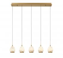 Lib & Co. CA 12141-030 - Lucidata, 5 Light Linear LED Chandelier, Painted Antique Brass