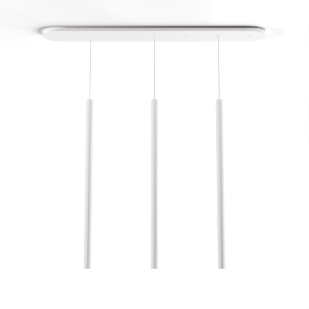 Combi Pendant 36" Linear 3 Combo Matte White with Matte White Canopy