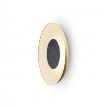 Koncept Inc Hawaii RMW-12-SW-CCF-HW+24BD-GMW - Ramen Wall Sconce 12" (Charcoal Felt) with 24" back dish (Gold w/ Matte White Interior)