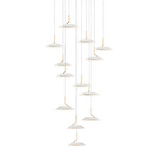 Koncept Inc Hawaii RYP-C13-SW-MWG - Royyo Pendant (Circular with 13 pendants), Matte White with Gold accent, Matte White Canopy