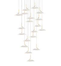 Koncept Inc Hawaii RYP-C19-SW-MWG - Royyo Pendant (Circular with 19 pendants), Matte White with Gold accent, Matte White Canopy