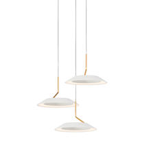 Koncept Inc Hawaii RYP-C3-SW-MWG - Royyo Pendant (Circular with 3 pendants), Matte White with Gold accent, Matte White Canopy