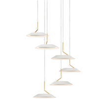 Koncept Inc Hawaii RYP-C6-SW-MWG - Royyo Pendant (Circular with 6 pendants), Matte White with Gold accent, Matte White Canopy