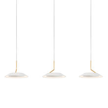 Koncept Inc Hawaii RYP-L3-SW-MWG - Royyo Pendant (linear with 3 pendants), Matte White with Gold accent, Matte White Canopy