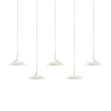 Koncept Inc Hawaii RYP-L5-SW-MWG - Royyo Pendant (linear with 5 pendants), Matte White with Gold, Matte White Canopy