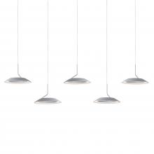 Koncept Inc Hawaii RYP-L5-SW-SIL - Royyo Pendant (linear with 5 pendants), Silver, Silver Canopy