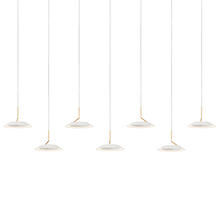 Koncept Inc Hawaii RYP-L7-SW-MWG - Royyo Pendant (linear with 7 pendants), Matte White with Gold accent, Matte White Canopy