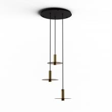 Koncept Inc Hawaii CMP-C3-S-06-BRS+GTEA9 - Combi Pendant 6" Circular 3 Combo Brass with Matte Black Canopy