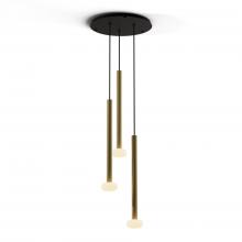 Koncept Inc Hawaii CMP-C3-S-24-BRS+NA+GLB - Combi Pendant 24" Circular 3 Combo Brass with Matte Black Canopy