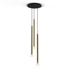 Koncept Inc Hawaii CMP-C3-S-36-BRS+NA+GLB - Combi Pendant 36" Circular 3 Combo Brass with Matte Black Canopy