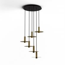 Koncept Inc Hawaii CMP-C6-S-06-BRS+MBRS9 - Combi Pendant 6" Circular 6 Combo Brass with Matte Black Canopy