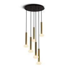 Koncept Inc Hawaii CMP-C6-S-12-BRS+NA+GLB - Combi Pendant 12" Circular 6 Combo Brass with Matte Black Canopy