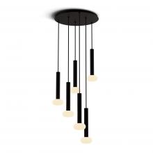 Koncept Inc Hawaii CMP-C6-S-12-MTB+NA+GLB - Combi Pendant 12" Circular 6 Combo Matte Black with Matte Black Canopy