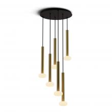 Koncept Inc Hawaii CMP-C6-S-16-BRS+NA+GLB - Combi Pendant 16" Circular 6 Combo Brass with Matte Black Canopy