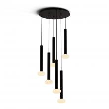 Koncept Inc Hawaii CMP-C6-S-16-MTB+NA+GLB - Combi Pendant 16" Circular 6 Combo Matte Black with Matte Black Canopy