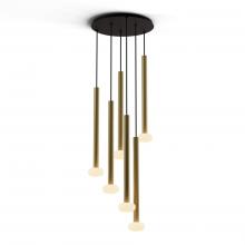 Koncept Inc Hawaii CMP-C6-S-24-BRS+NA+GLB - Combi Pendant 24" Circular 6 Combo Brass with Matte Black Canopy