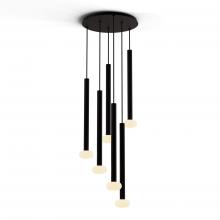 Koncept Inc Hawaii CMP-C6-S-24-MTB+NA+GLB - Combi Pendant 24" Circular 6 Combo Matte Black with Matte Black Canopy