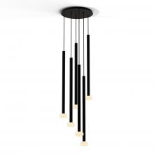 Koncept Inc Hawaii CMP-C6-S-36-MTB+NA+GLB - Combi Pendant 36" Circular 6 Combo Matte Black with Matte Black Canopy