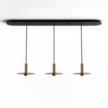 Koncept Inc Hawaii CMP-L3-S-06-BRS+MBRS9 - Combi Pendant 6" Linear 3 Combo Brass with Matte Black Canopy