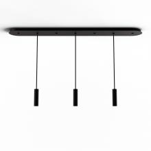 Koncept Inc Hawaii CMP-L3-S-06-MTB - Combi Pendant 6" Linear 3 Combo Matte Black with Matte Black Canopy