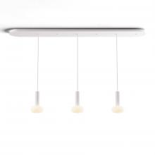 Koncept Inc Hawaii CMP-L3-S-06-MWT+NA+GLB - Combi Pendant 6" Linear 3 Combo Matte White with Matte White Canopy, Glass Ball attachment, Susp