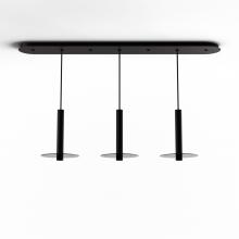 Koncept Inc Hawaii CMP-L3-S-12-MTB+GDGY9 - Combi Pendant 12" Linear 3 Combo Matte Black with Matte Black Canopy