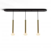 Koncept Inc Hawaii CMP-L3-S-16-BRS+NA+GLB - Combi Pendant 16" Linear 3 Combo Brass with Matte Black Canopy