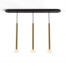 Koncept Inc Hawaii CMP-L3-S-24-BRS+NA+GLB - Combi Pendant 24" Linear 3 Combo Brass with Matte Black Canopy