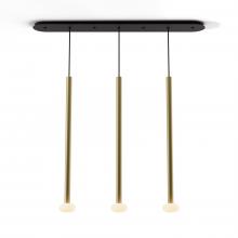 Koncept Inc Hawaii CMP-L3-S-36-BRS+NA+GLB - Combi Pendant 36" Linear 3 Combo Brass with Matte Black Canopy