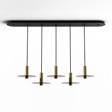 Koncept Inc Hawaii CMP-L5-S-06-BRS+GTEA9 - Combi Pendant 6" Linear 5 Combo Brass with Matte Black Canopy