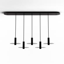 Koncept Inc Hawaii CMP-L5-S-06-MTB+GDGY9 - Combi Pendant 6" Linear 5 Combo Matte Black with Matte Black Canopy